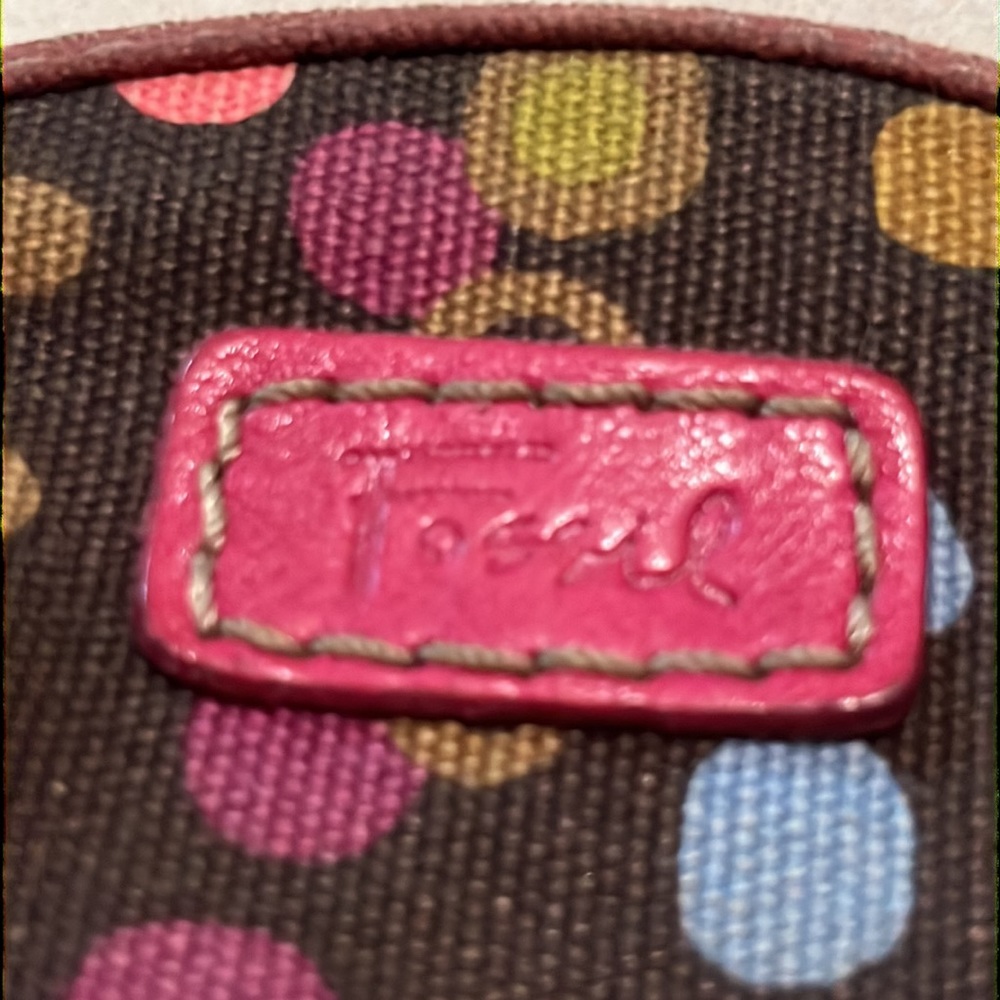 Fossil Small Dome Multicolor Dots Canvas Makeup P… - image 6